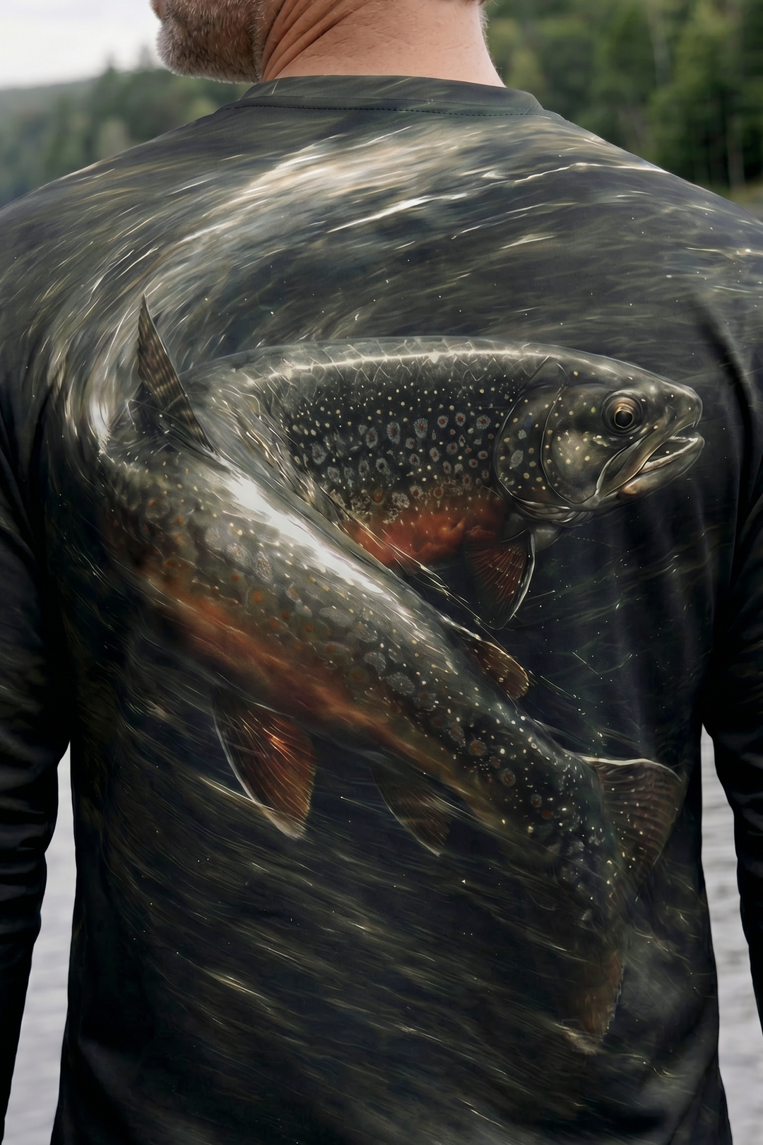 Performance Fishing Long Sleeve - Dusk Vortex Brook - TBT177 lifestyle artwork zoom
