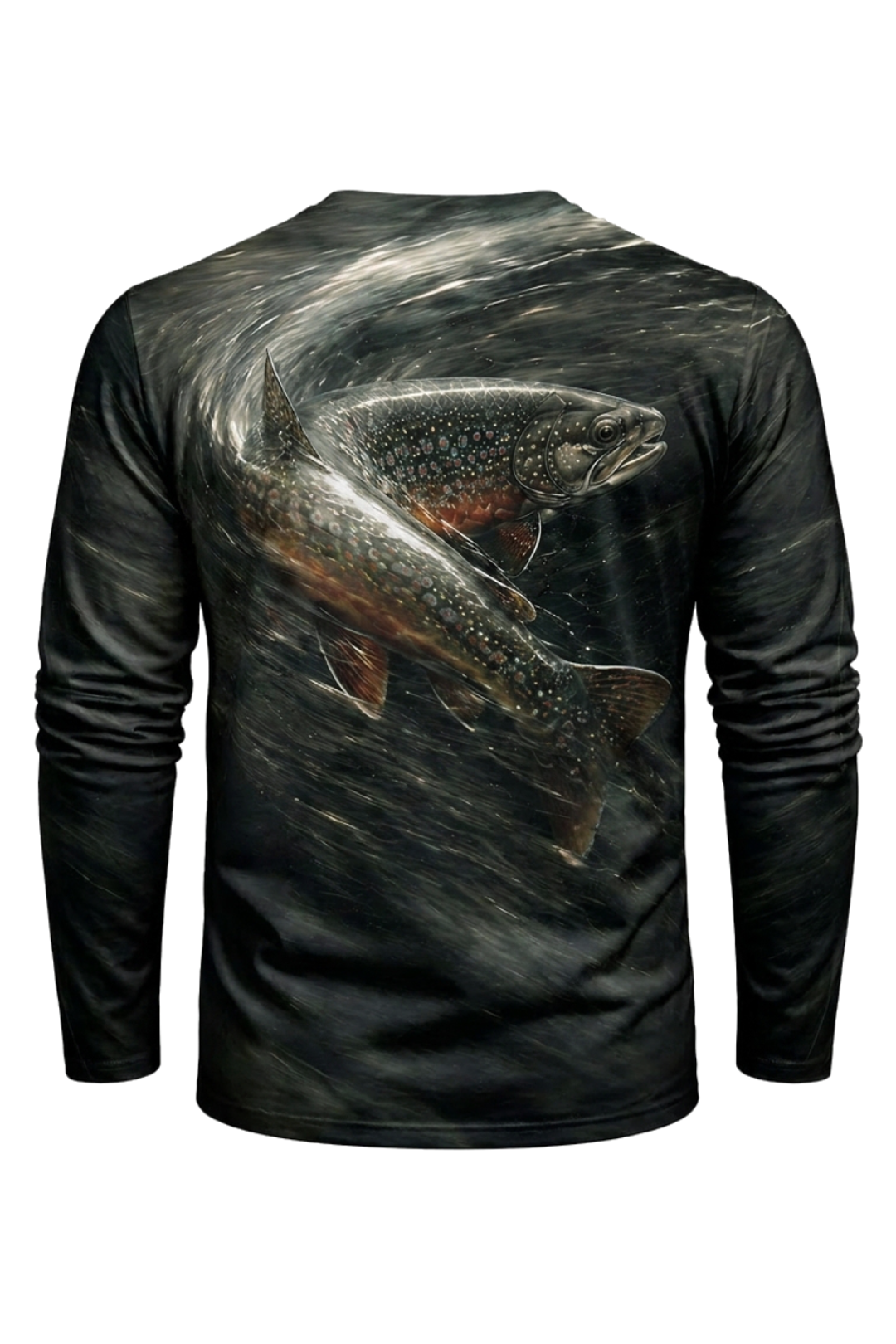Performance Fishing Long Sleeve - Dusk Vortex Brook - TBT177 mockup artwork side