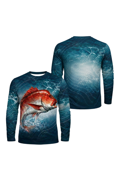 Performance Fishing Long Sleeve - Dusk Wave Snapper - TBT236 image 1