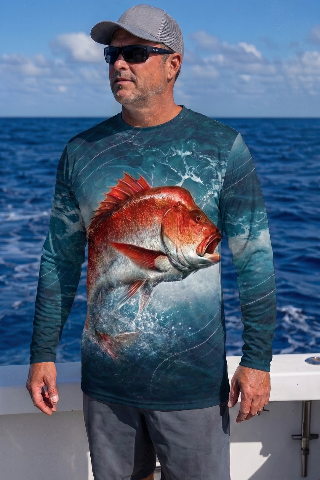 Performance Fishing Long Sleeve - Dusk Wave Snapper - TBT236 image 2
