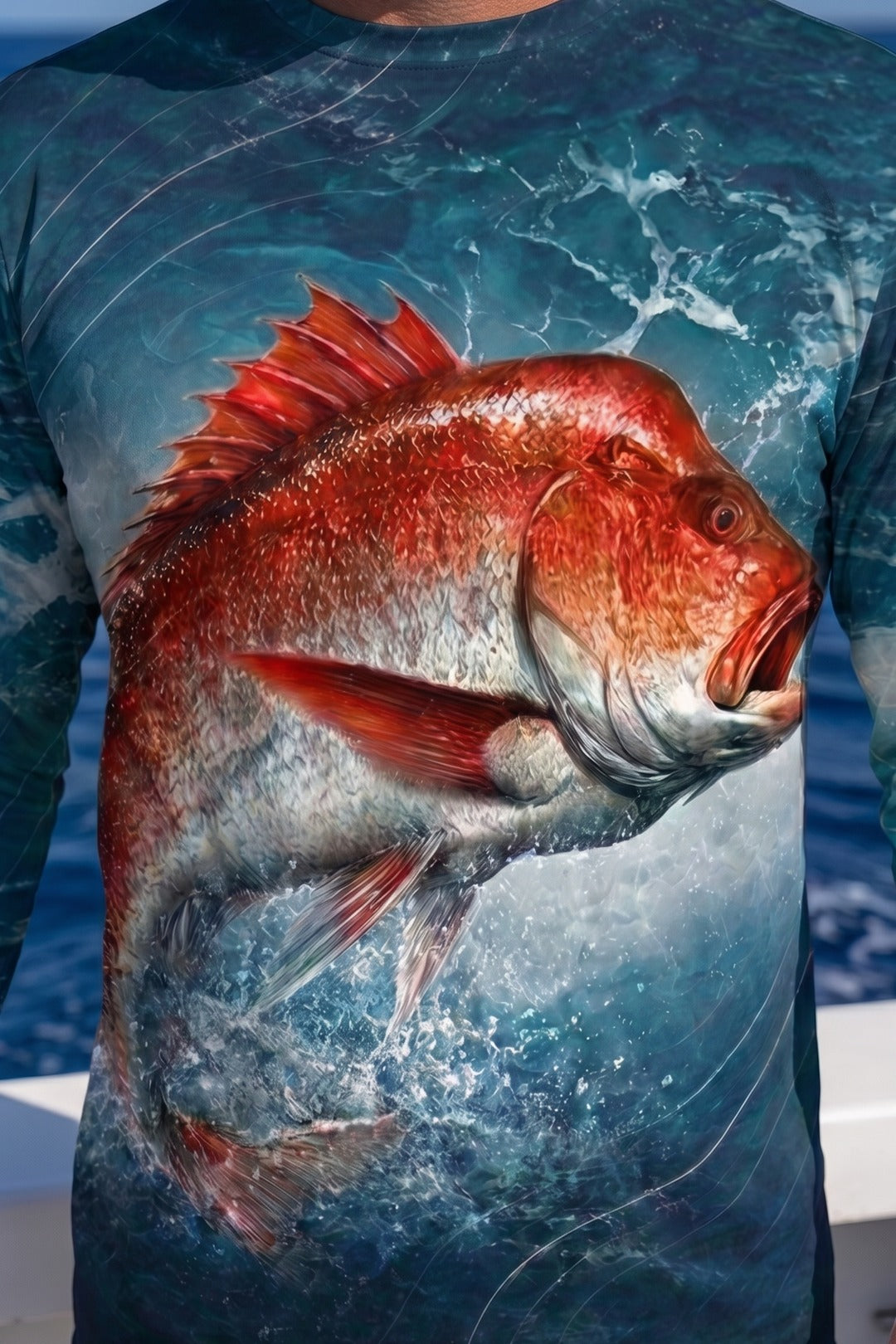 Performance Fishing Long Sleeve - Dusk Wave Snapper - TBT236 image 4