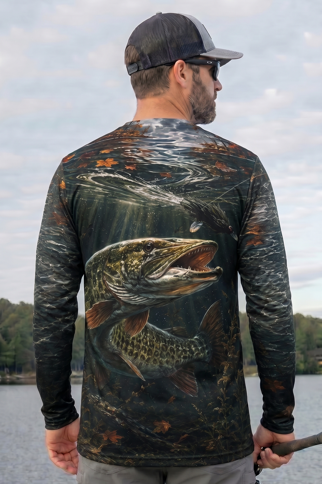 Performance Fishing Long Sleeve - Fall Figure Eight Musky - RM12 lifestyle artwork side