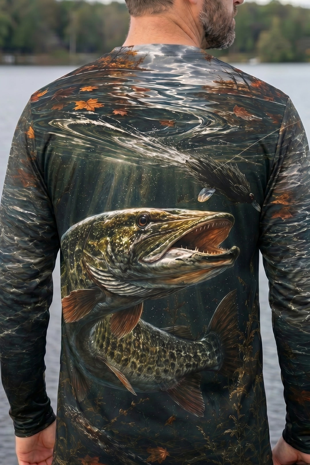 Performance Fishing Long Sleeve - Fall Figure Eight Musky - RM12 lifestyle artwork zoom