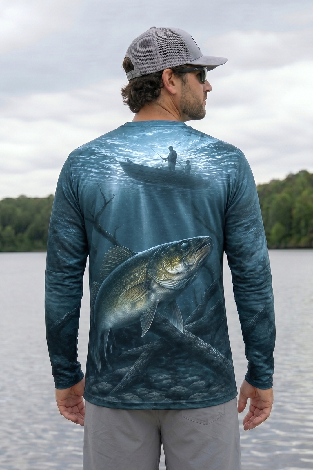 Performance Fishing Long Sleeve - Father & Son Walleye - RW10 lifestyle artwork side
