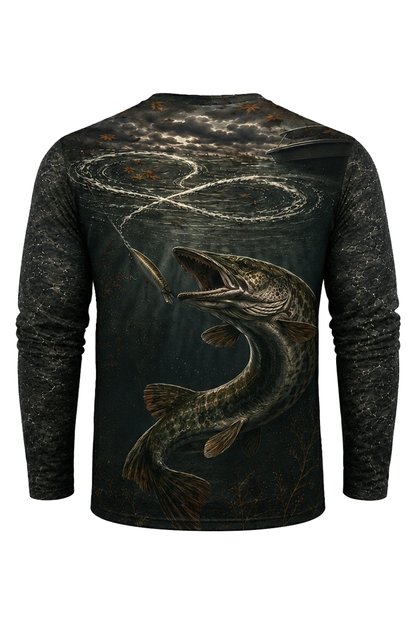 Performance Fishing Long Sleeve - Figure Eight One Bite - RM09 mockup artwork side