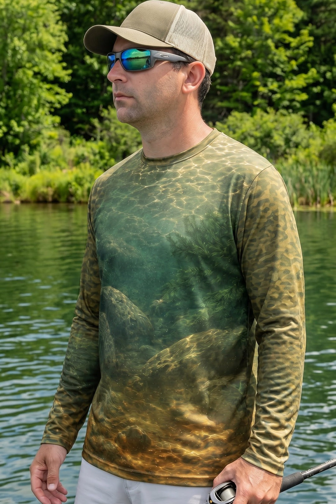 Performance Fishing Long Sleeve - Flat Tops Ember Brook - AOF84 lifestyle opposite side