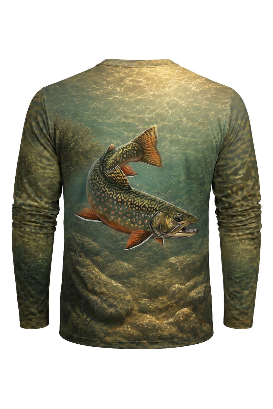 Performance Fishing Long Sleeve - Flat Tops Ember Brook - AOF84 mockup artwork side