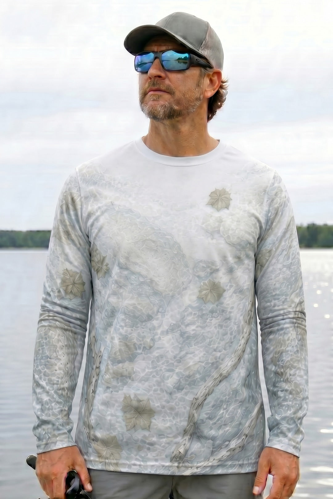 Performance Fishing Long Sleeve - Four Current Trout - AOF72 lifestyle opposite side