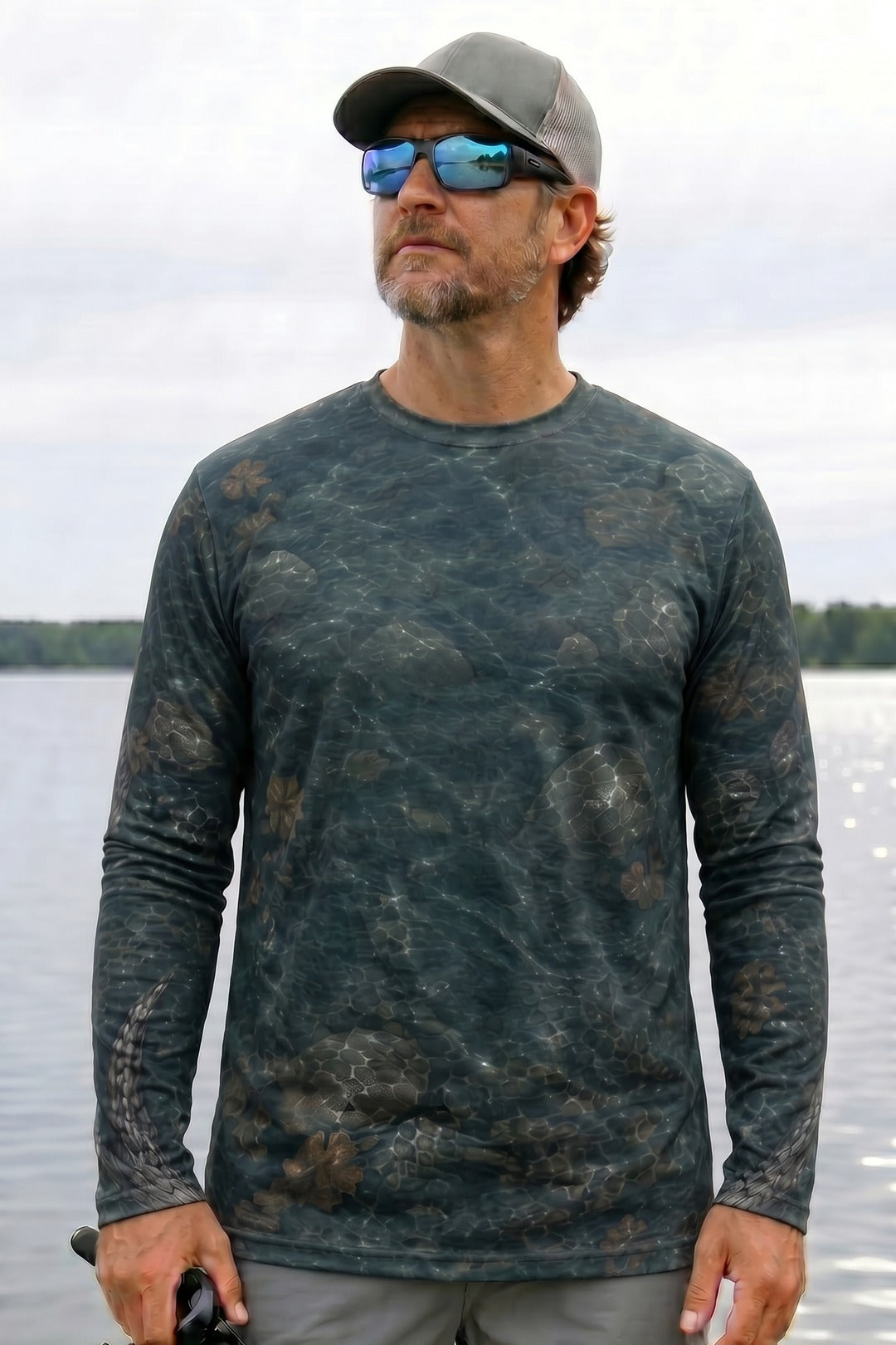 Performance Fishing Long Sleeve - Four Current Trout - AOF73 lifestyle opposite side