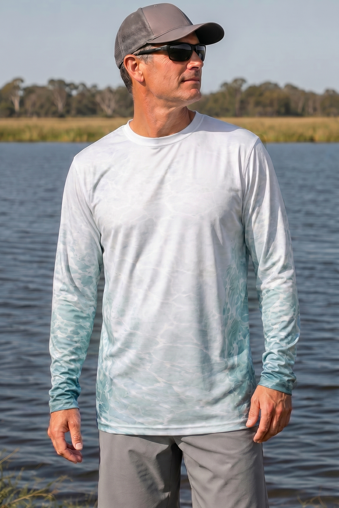 Performance Fishing Long Sleeve - Frost Musky Strike - AOF111 lifestyle opposite side