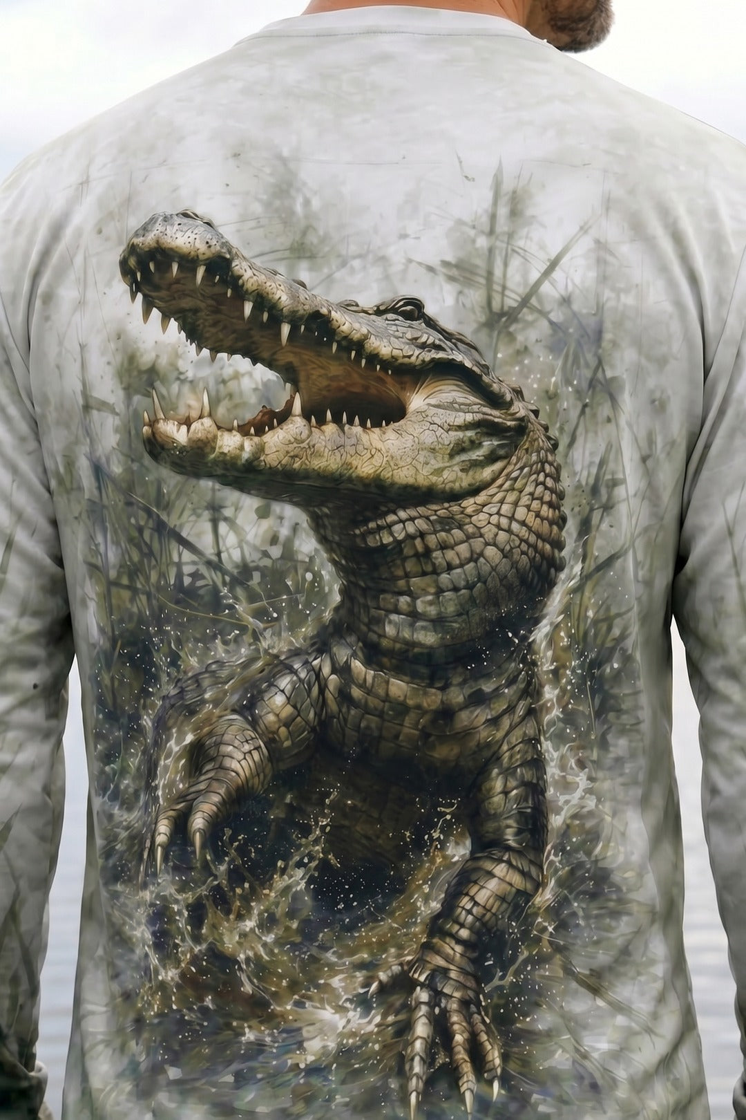 Performance Fishing Long Sleeve -  Gator Marsh Breakout - AOF56 lifestyle artwork zoom