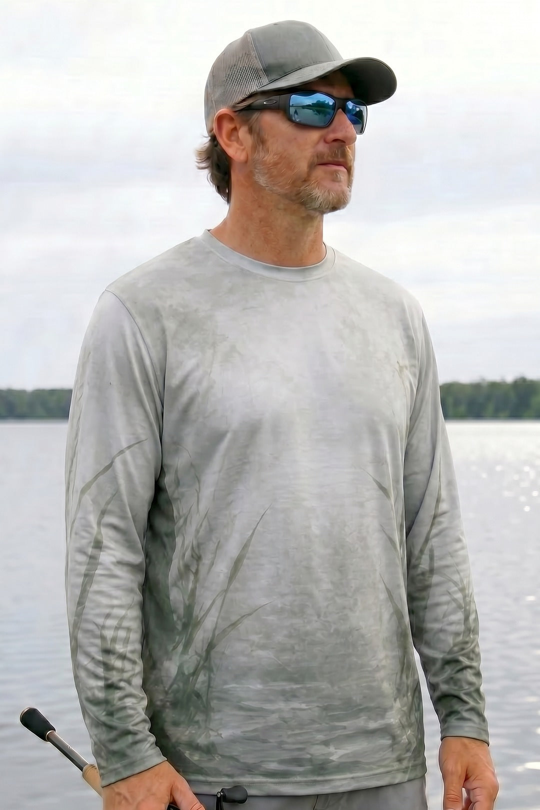 Performance Fishing Long Sleeve -  Gator Marsh Breakout - AOF56 lifestyle opposite side
