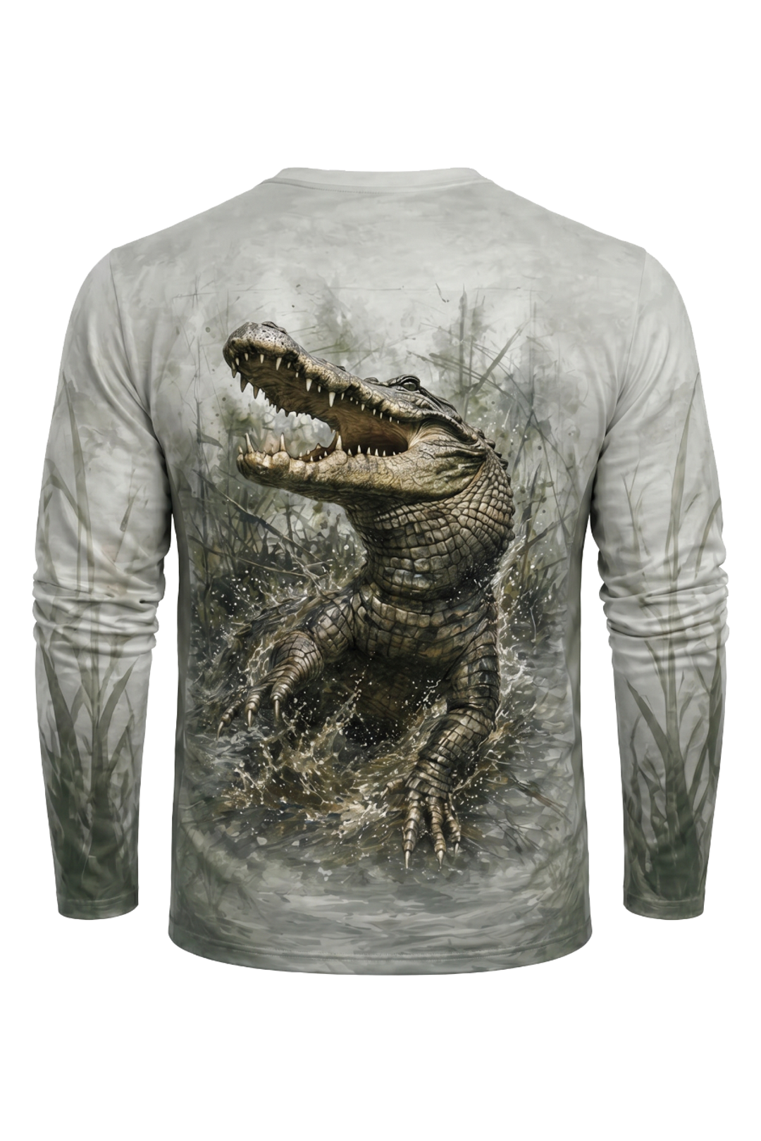 Performance Fishing Long Sleeve -  Gator Marsh Breakout - AOF56 mockup artwork side
