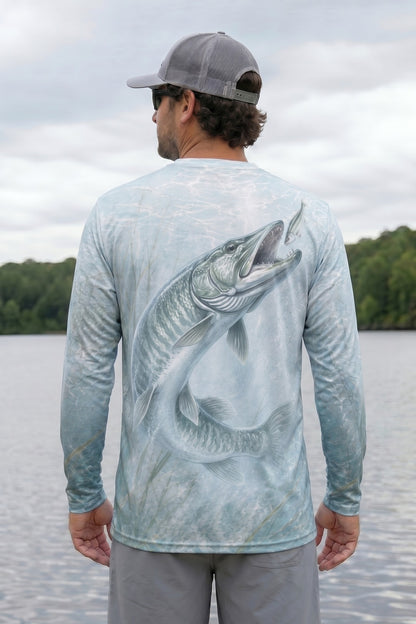 Performance Fishing Long Sleeve - Ghost Bay Muskie - AOF105 lifestyle artwork side