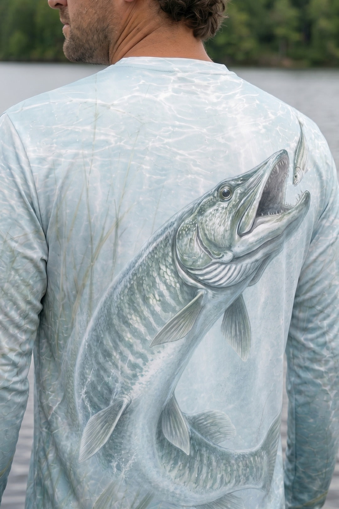 Performance Fishing Long Sleeve - Ghost Bay Muskie - AOF105 lifestyle artwork zoom