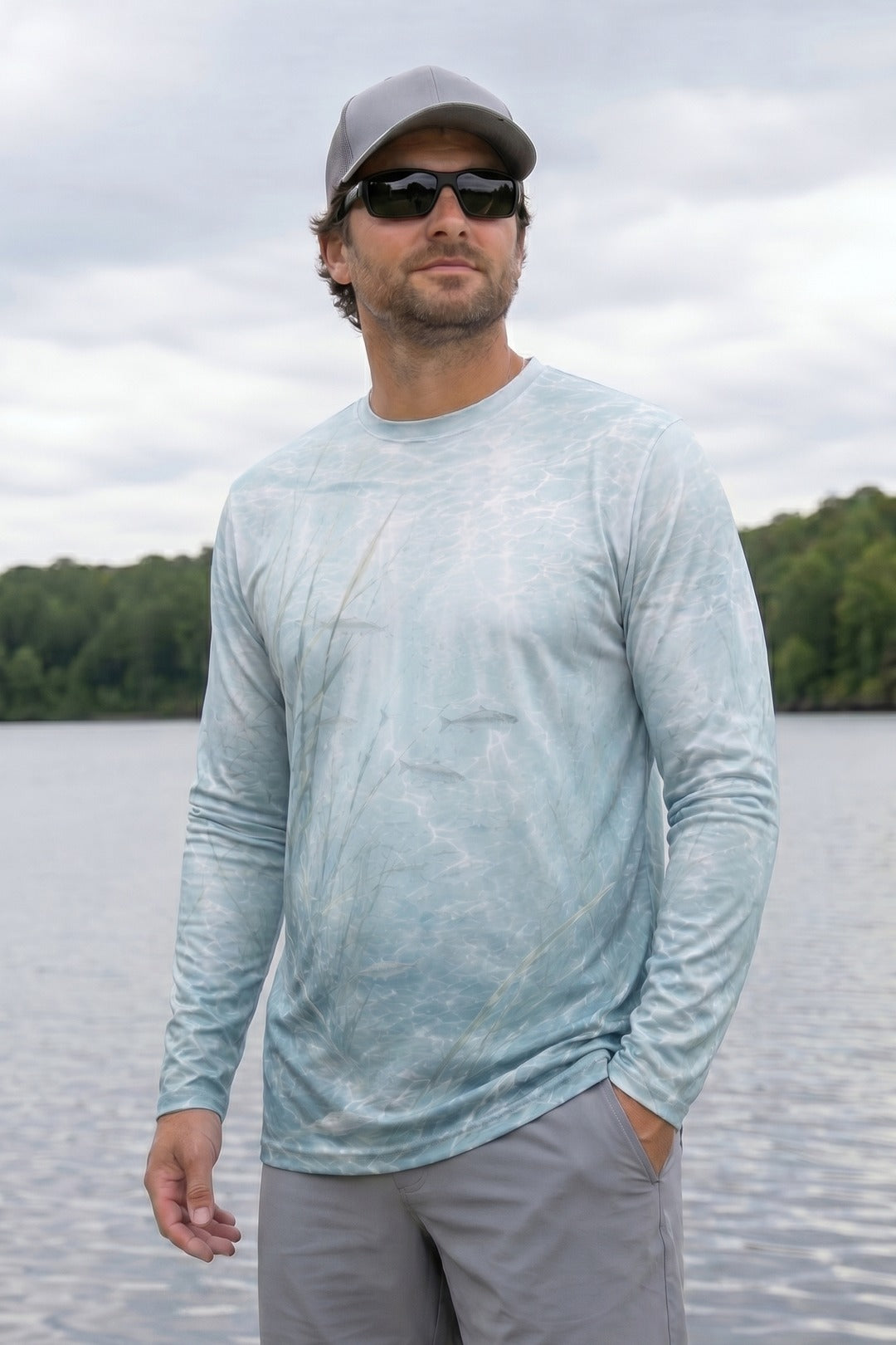 Performance Fishing Long Sleeve - Ghost Bay Muskie - AOF105 lifestyle opposite side