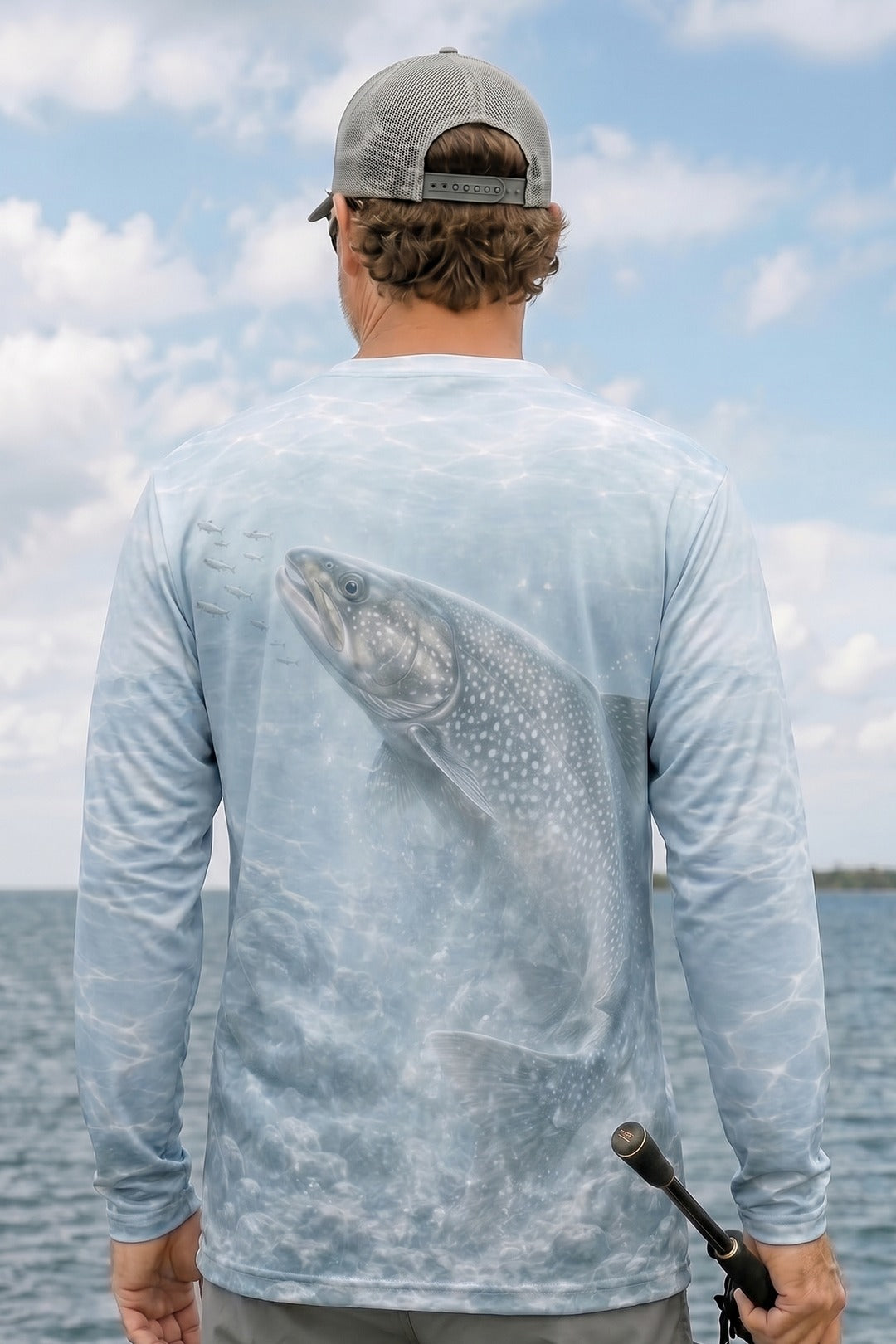 Performance Fishing Long Sleeve - Ghost Reef Laker - AOF77 lifestyle artwork side