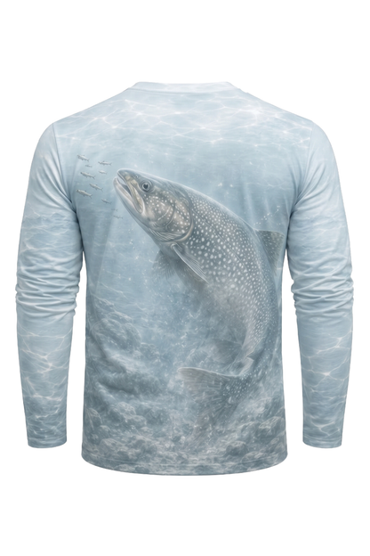 Performance Fishing Long Sleeve - Ghost Reef Laker - AOF77 mockup artwork side