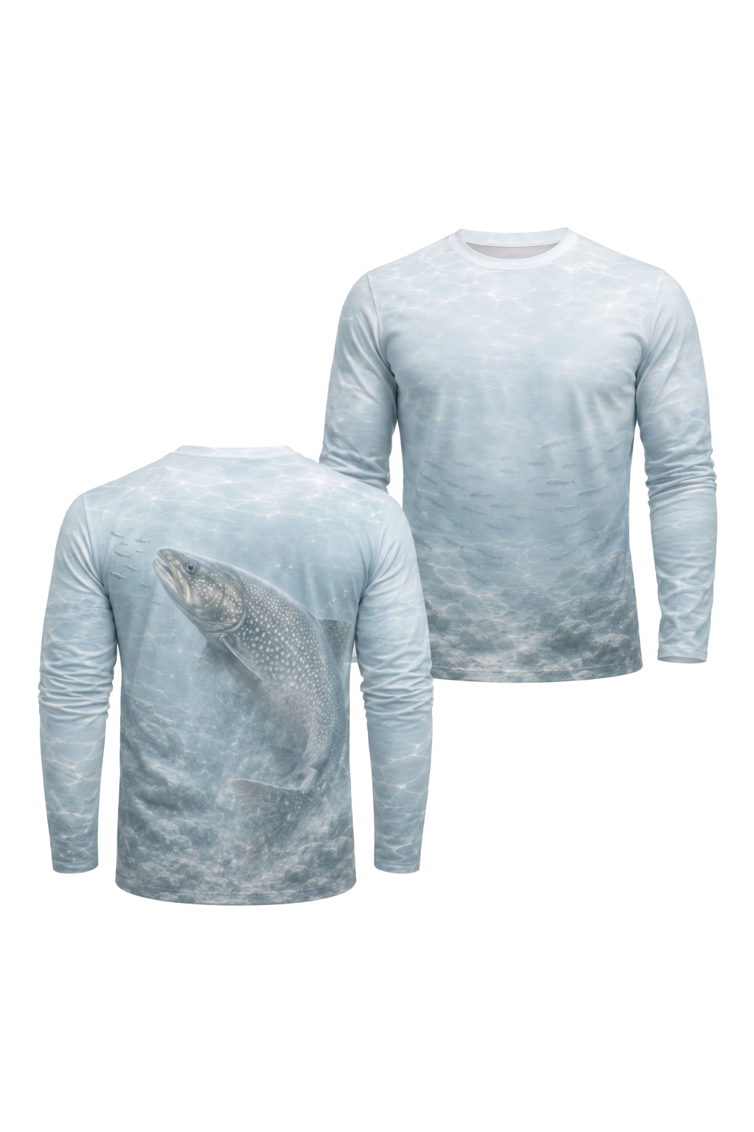 Performance Fishing Long Sleeve - Ghost Reef Laker - AOF77 two shirts front artwork