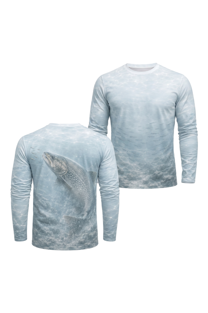 Performance Fishing Long Sleeve - Ghost Reef Laker - AOF77 two shirts front artwork