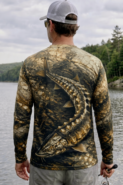 Performance Fishing Long Sleeve - Gilded Armor Sturgeon - TBT136 lifestyle artwork side