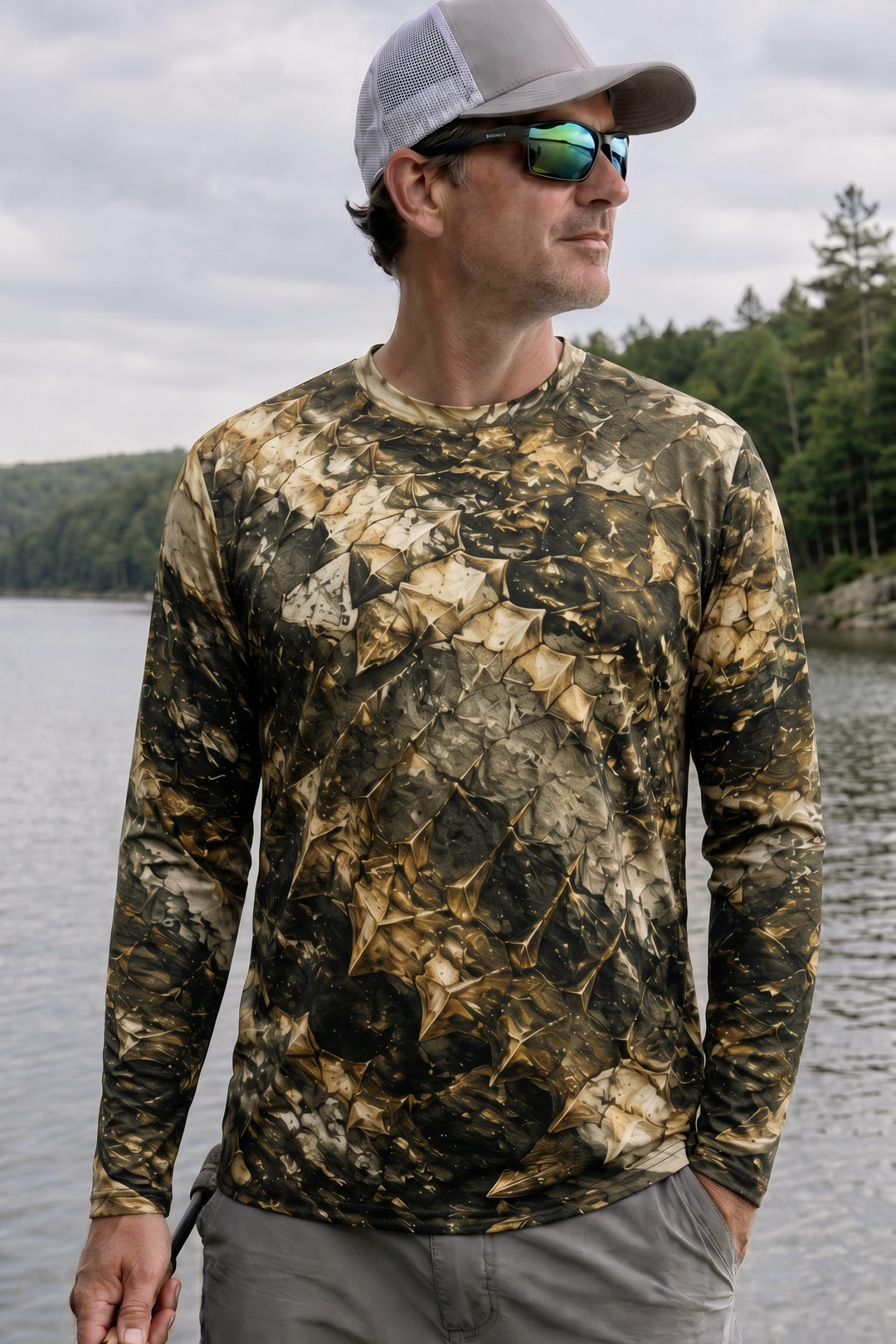 Performance Fishing Long Sleeve - Gilded Armor Sturgeon - TBT136 lifestyle opposite side