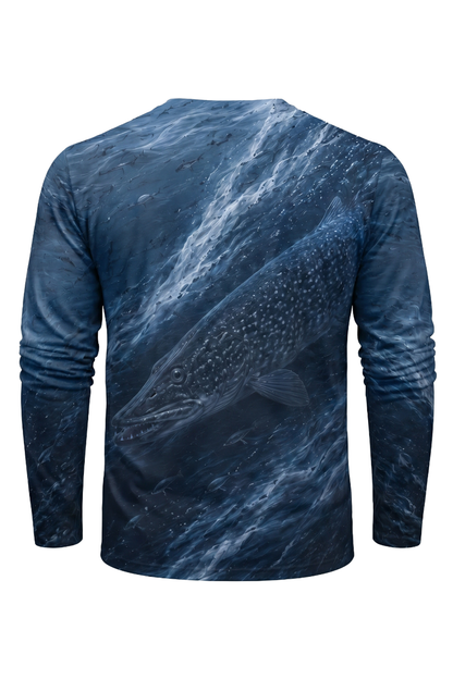 Performance Fishing Long Sleeve - Glacial Torrent Pike - TBT127 mockup artwork side