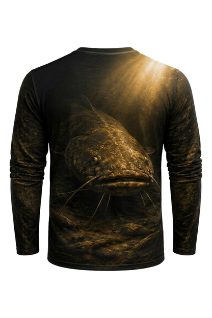 Performance Fishing Long Sleeve - Golden Blackwater Catfish - RFC15 mockup artwork side