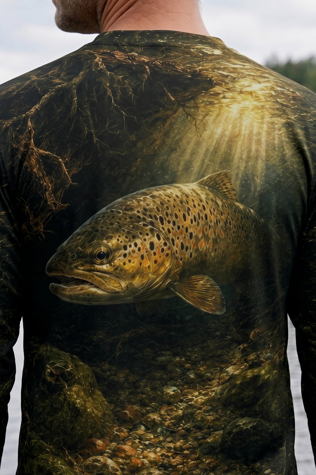 Performance Fishing Long Sleeve - Golden Creek Brown Trout - RT12 lifestyle artwork zoom