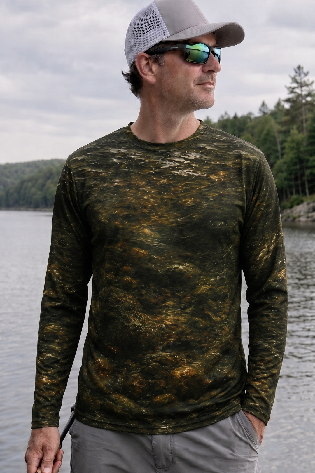 Performance Fishing Long Sleeve - Golden Creek Brown Trout - RT12 lifestyle opposite side