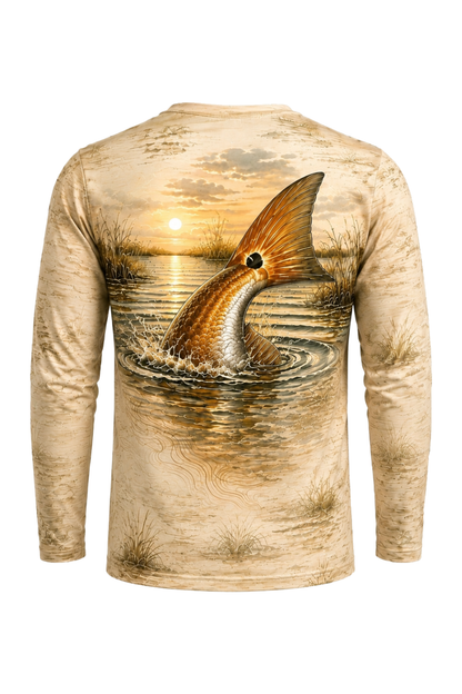 Performance Fishing Long Sleeve - Golden Flats Redfish Tail - RRF01 lifestyle artwork zoom