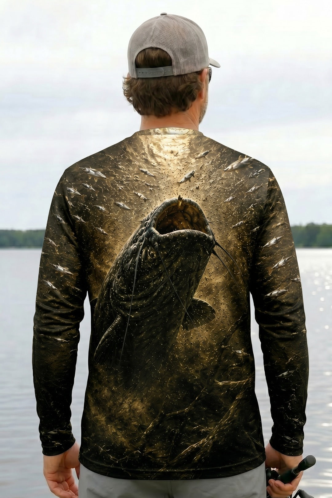 Performance Fishing Long Sleeve - Golden Mud Catfish Rise - RFC08 lifestyle artwork side