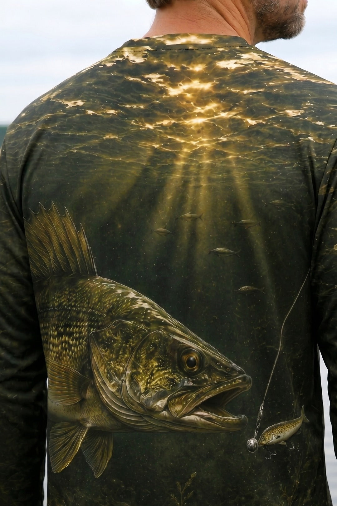 Performance Fishing Long Sleeve - Golden Night Walleye Strike - RW15 lifestyle artwork zoom