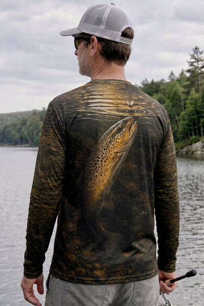 Performance Fishing Long Sleeve - Golden Rise Brown Trout - RT10 lifestyle artwork side