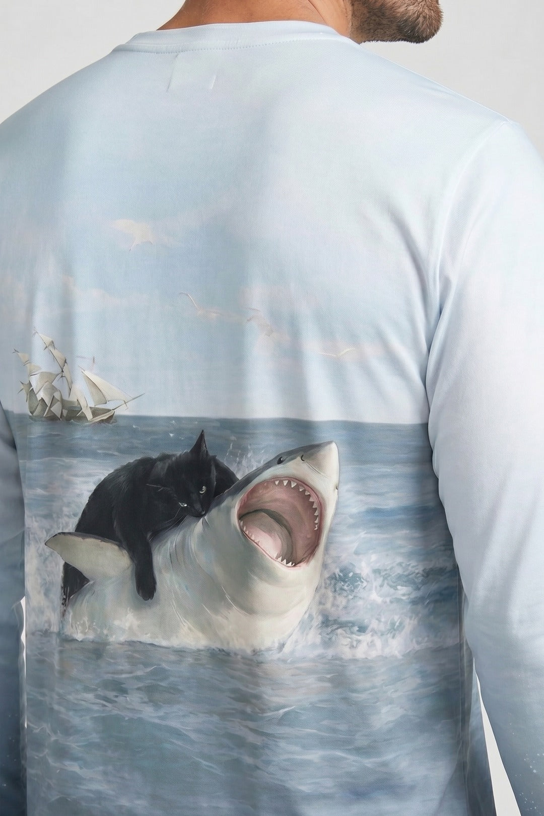 Performance Fishing Long Sleeve - Great White Cat Rider - AOF54 lifestyle artwork zoom
