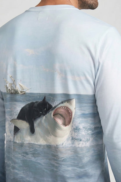 Performance Fishing Long Sleeve - Great White Cat Rider - AOF54 lifestyle artwork zoom