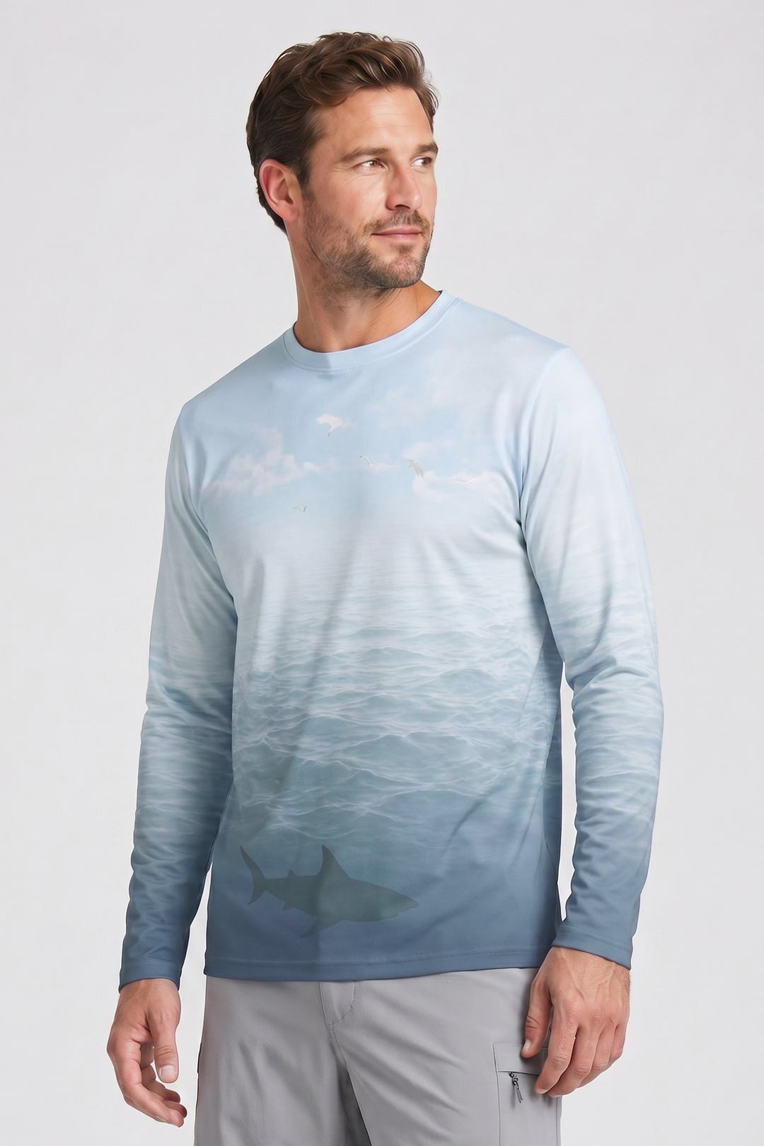 Performance Fishing Long Sleeve - Great White Cat Rider - AOF54 lifestyle opposite side