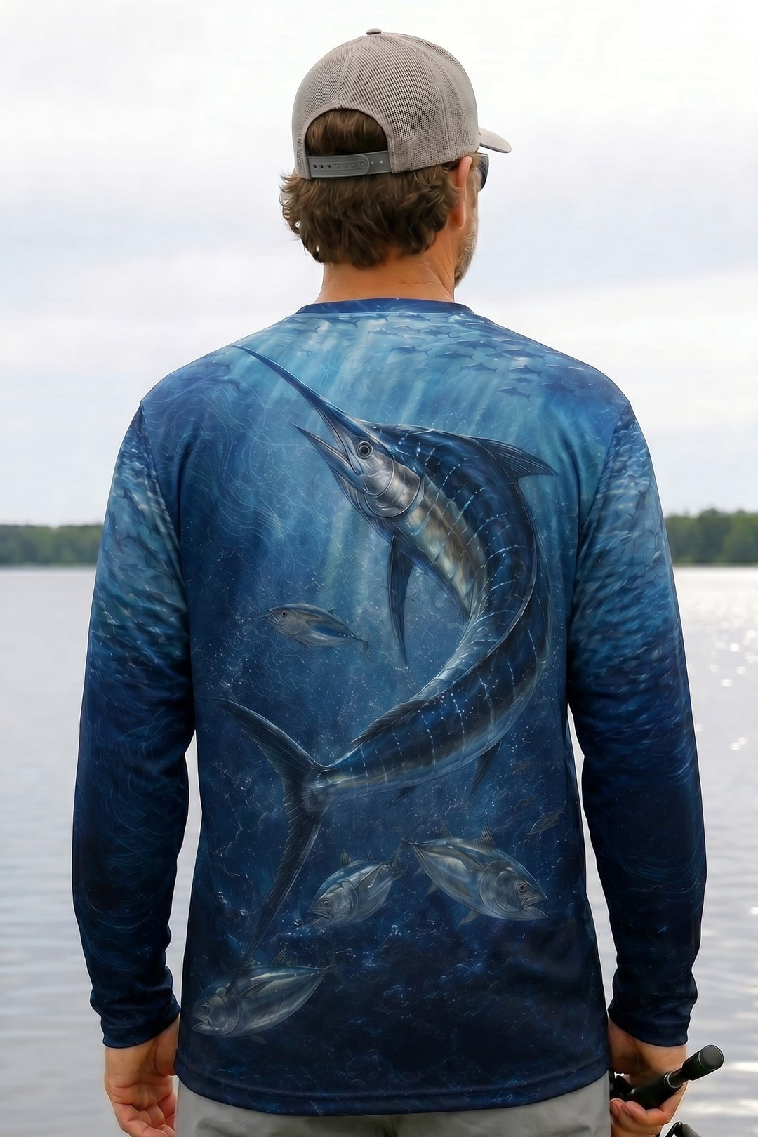Performance Fishing Long Sleeve - Gulf Stream Nightblade - AOF42 lifestyle artwork side