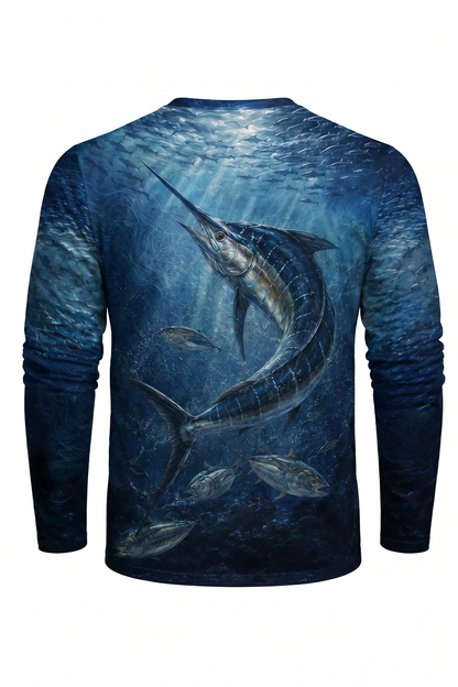 Performance Fishing Long Sleeve - Gulf Stream Nightblade - AOF42 mockup artwork side
