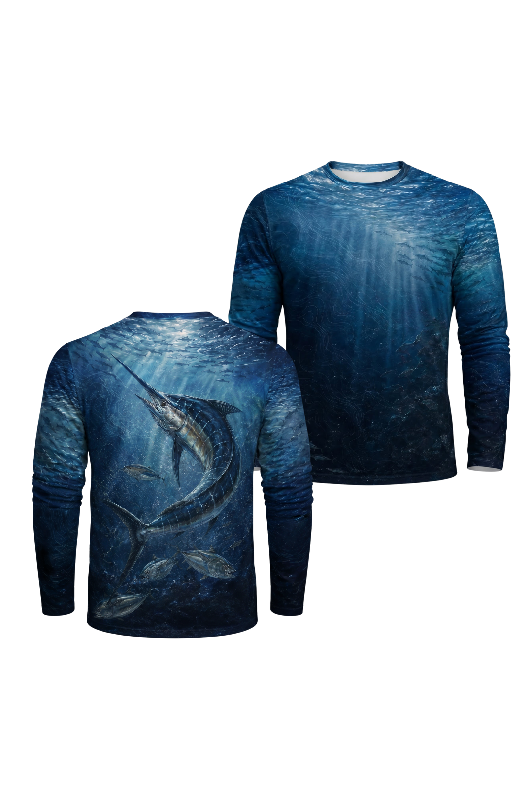 Performance Fishing Long Sleeve - Gulf Stream Nightblade - AOF42 two shirts front artwork
