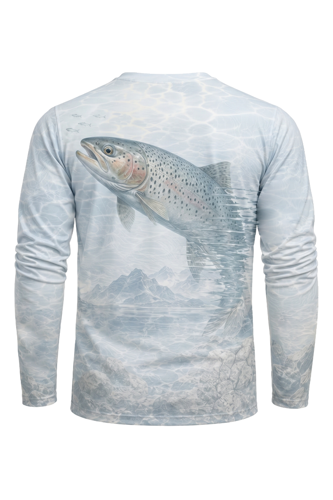 Performance Fishing Long Sleeve - High Basin Mirage Trout - AOF78 mockup artwork side