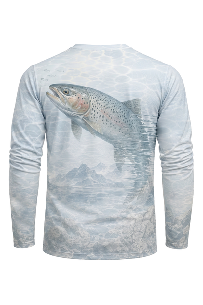 Performance Fishing Long Sleeve - High Basin Mirage Trout - AOF78 mockup artwork side