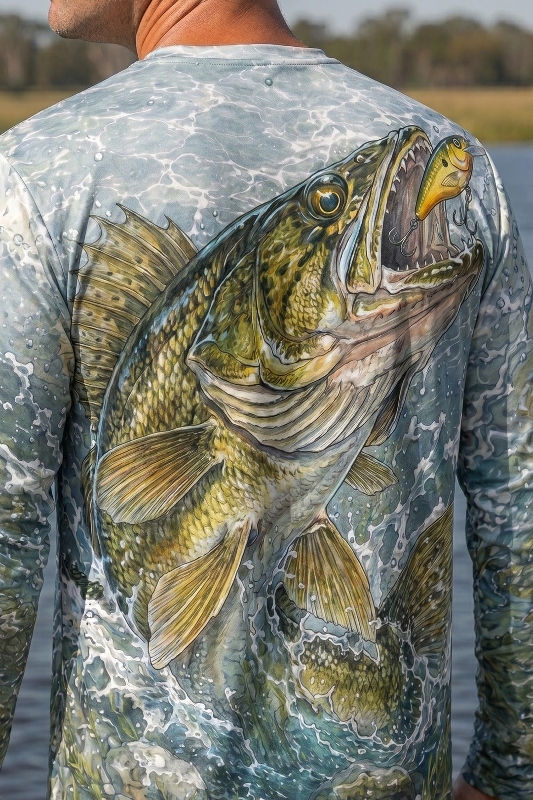 Performance Fishing Long Sleeve - Hookflash Walleye - AOF100 lifestyle artwork zoom