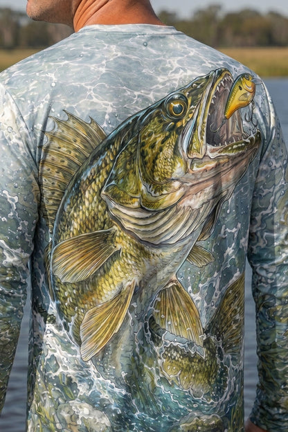 Performance Fishing Long Sleeve - Hookflash Walleye - AOF100 lifestyle artwork zoom