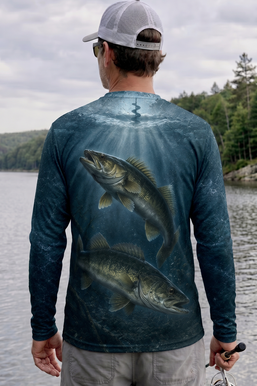Performance Fishing Long Sleeve - Ice Hole Walleye Pair - RW12 lifestyle artwork side