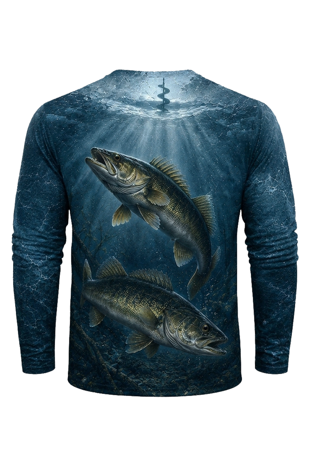 Performance Fishing Long Sleeve - Ice Hole Walleye Pair - RW12 mockup artwork side