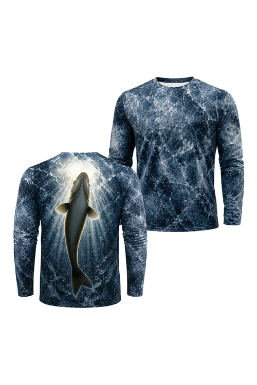 Performance Fishing Long Sleeve - Icebound Deep Walleye - TBT187 two shirts front artwork