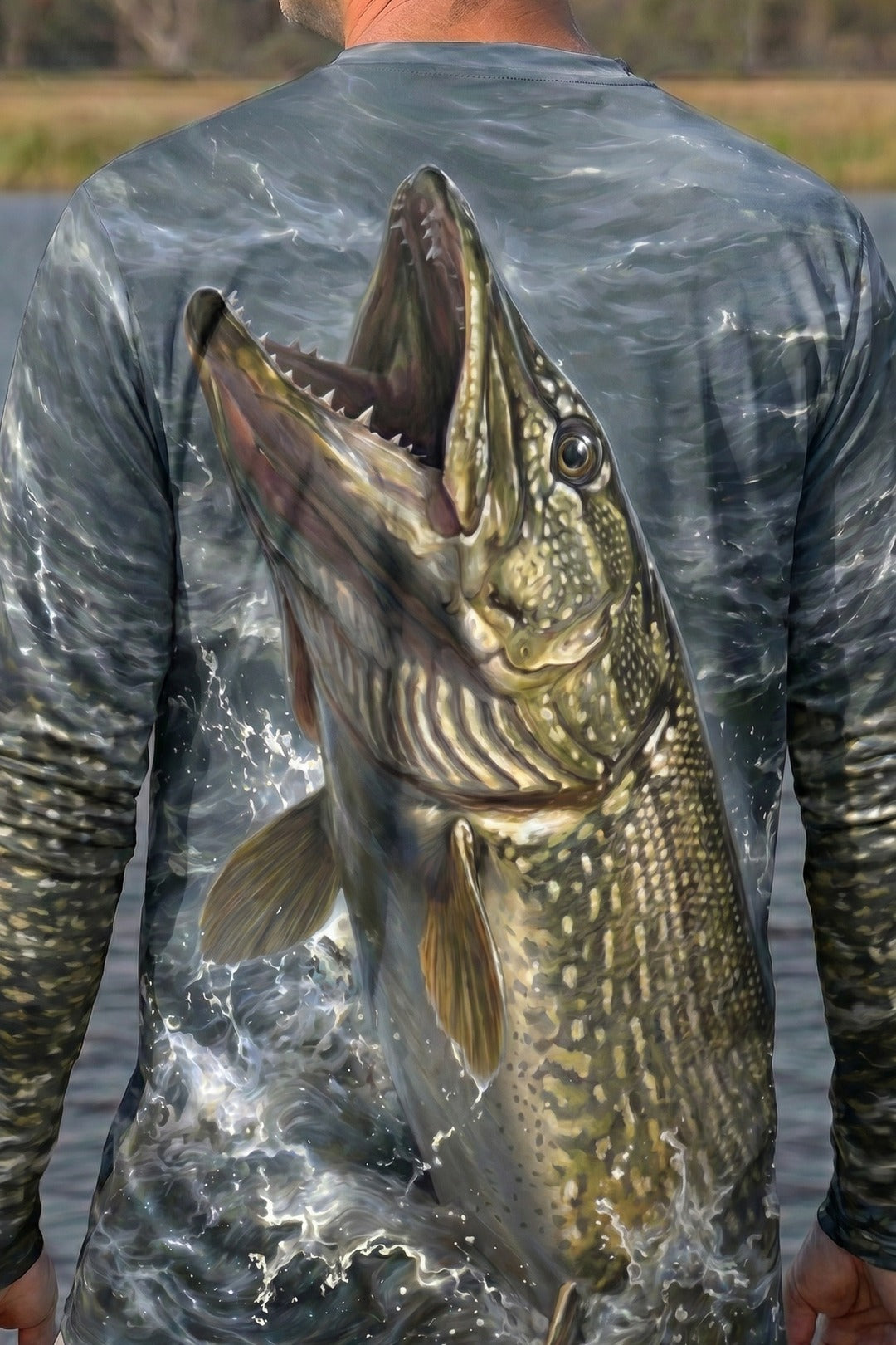 Performance Fishing Long Sleeve - Icewake Pike - AOF103 lifestyle artwork zoom