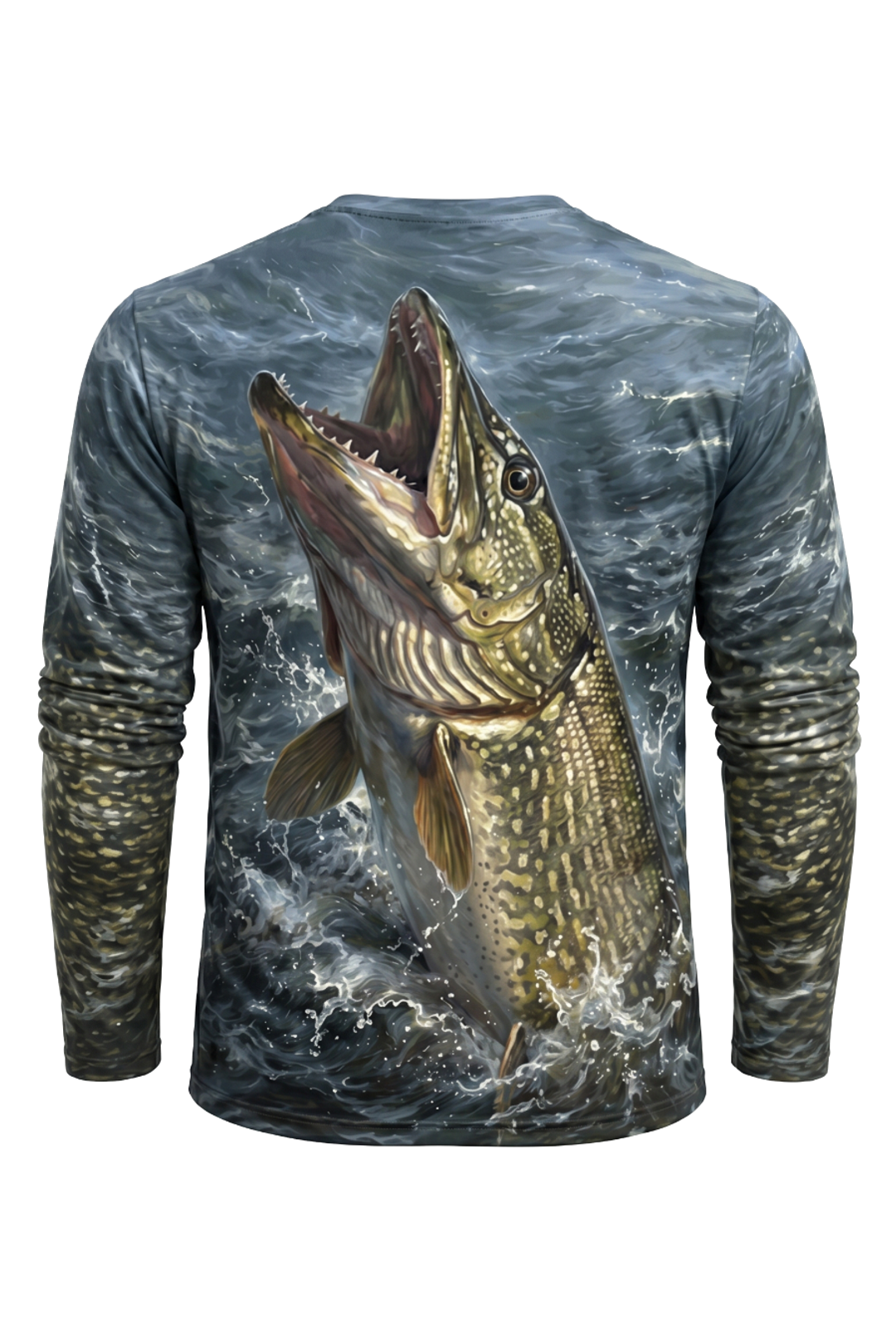 Performance Fishing Long Sleeve - Icewake Pike - AOF103 mockup artwork side
