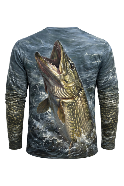 Performance Fishing Long Sleeve - Icewake Pike - AOF103 mockup artwork side